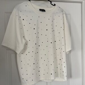 Women's White Embellished Top